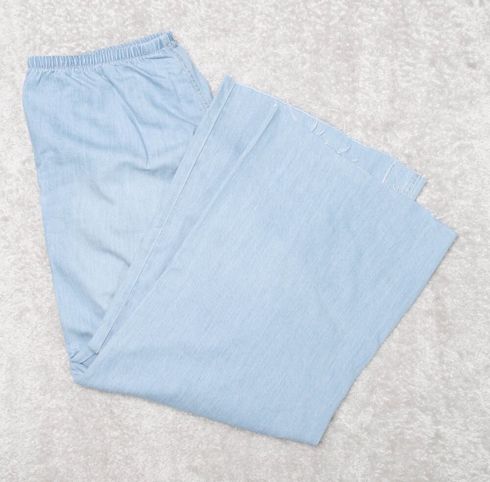 H&M Blue Wash Wide Leg Pull On Jeans Denim Pants Womens Size M